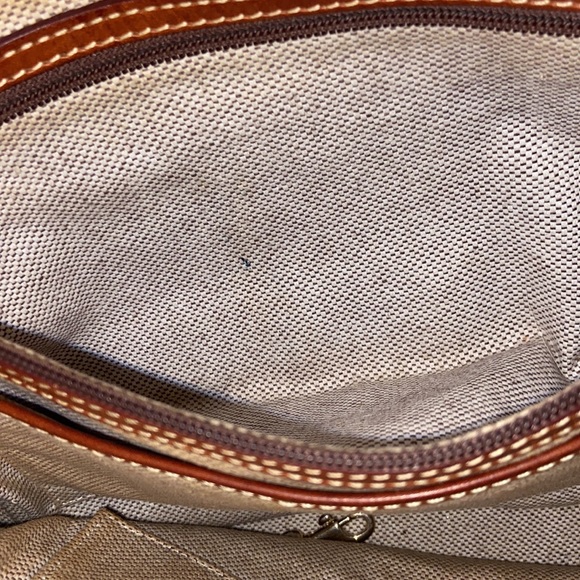 Dooney and Bourke large ostrich texture leather tote in tan and brown - Picture 11 of 14